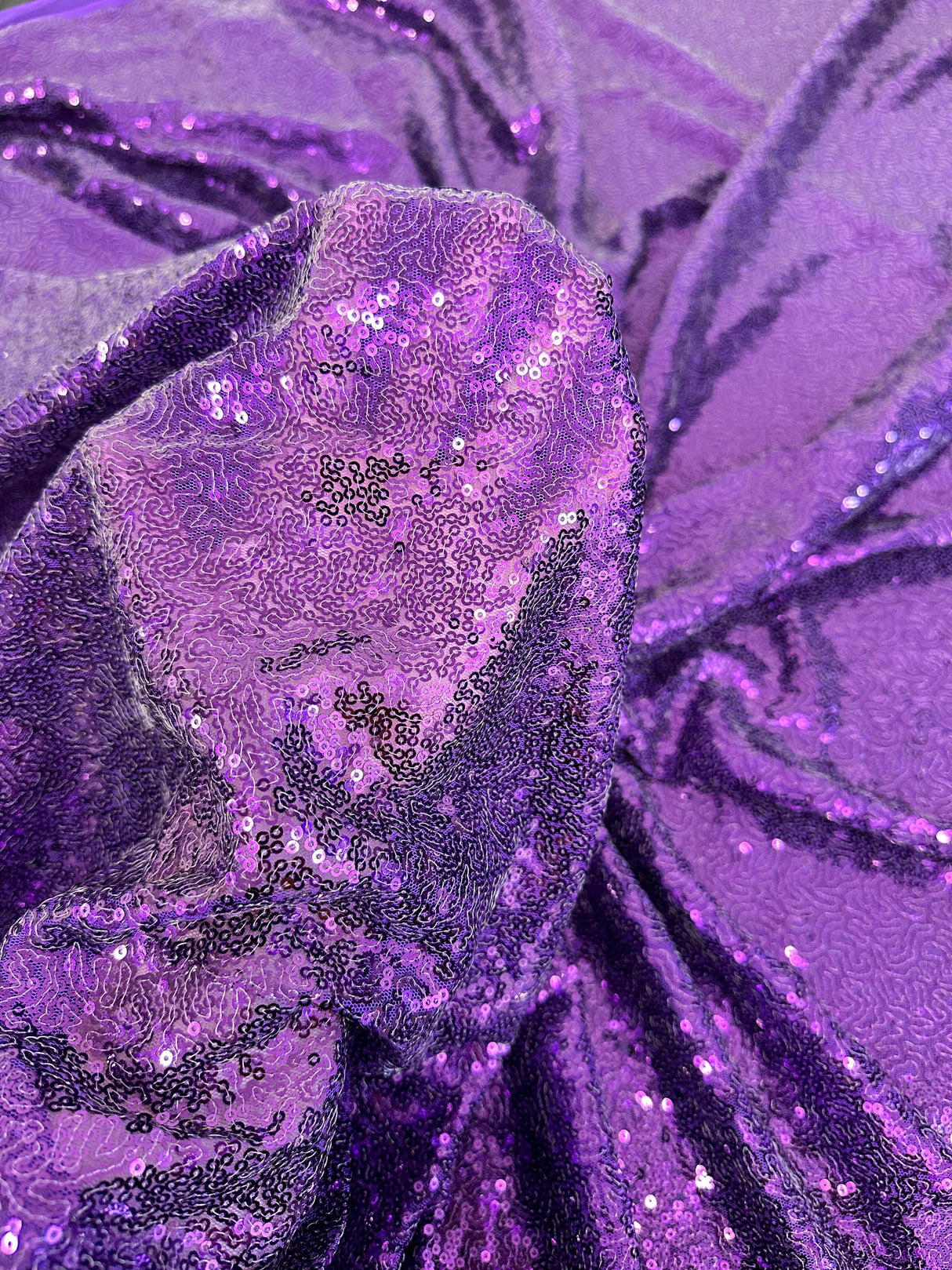 Stretch Sequin Mesh Purple