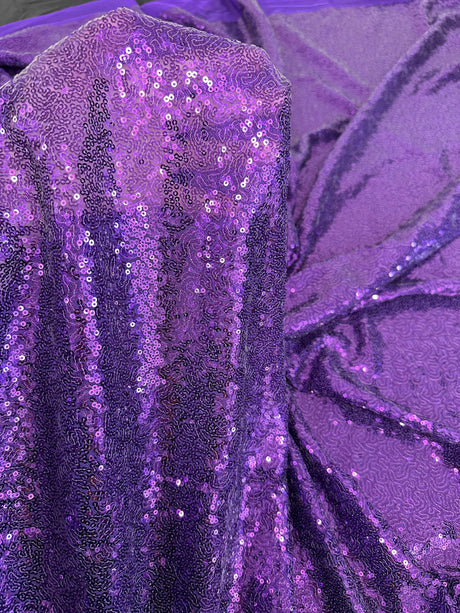 Stretch Sequin Mesh Purple