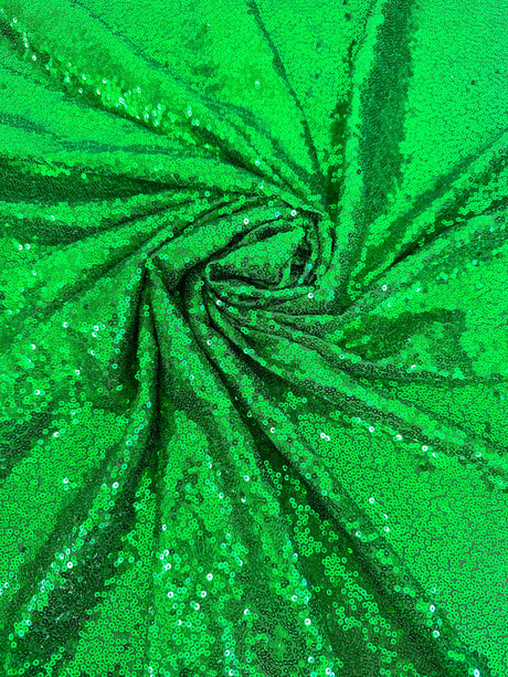Stretch Sequin Mesh Bright Green