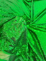 Stretch Sequin Mesh Bright Green