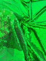 Stretch Sequin Mesh Bright Green