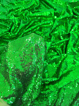 Stretch Sequin Mesh Bright Green