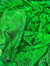 Stretch Sequin Mesh Bright Green