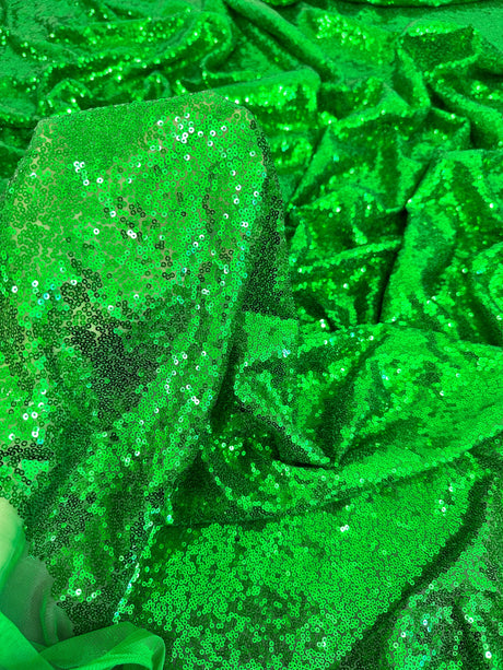 Stretch Sequin Mesh Bright Green