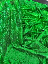 Stretch Sequin Mesh Bright Green