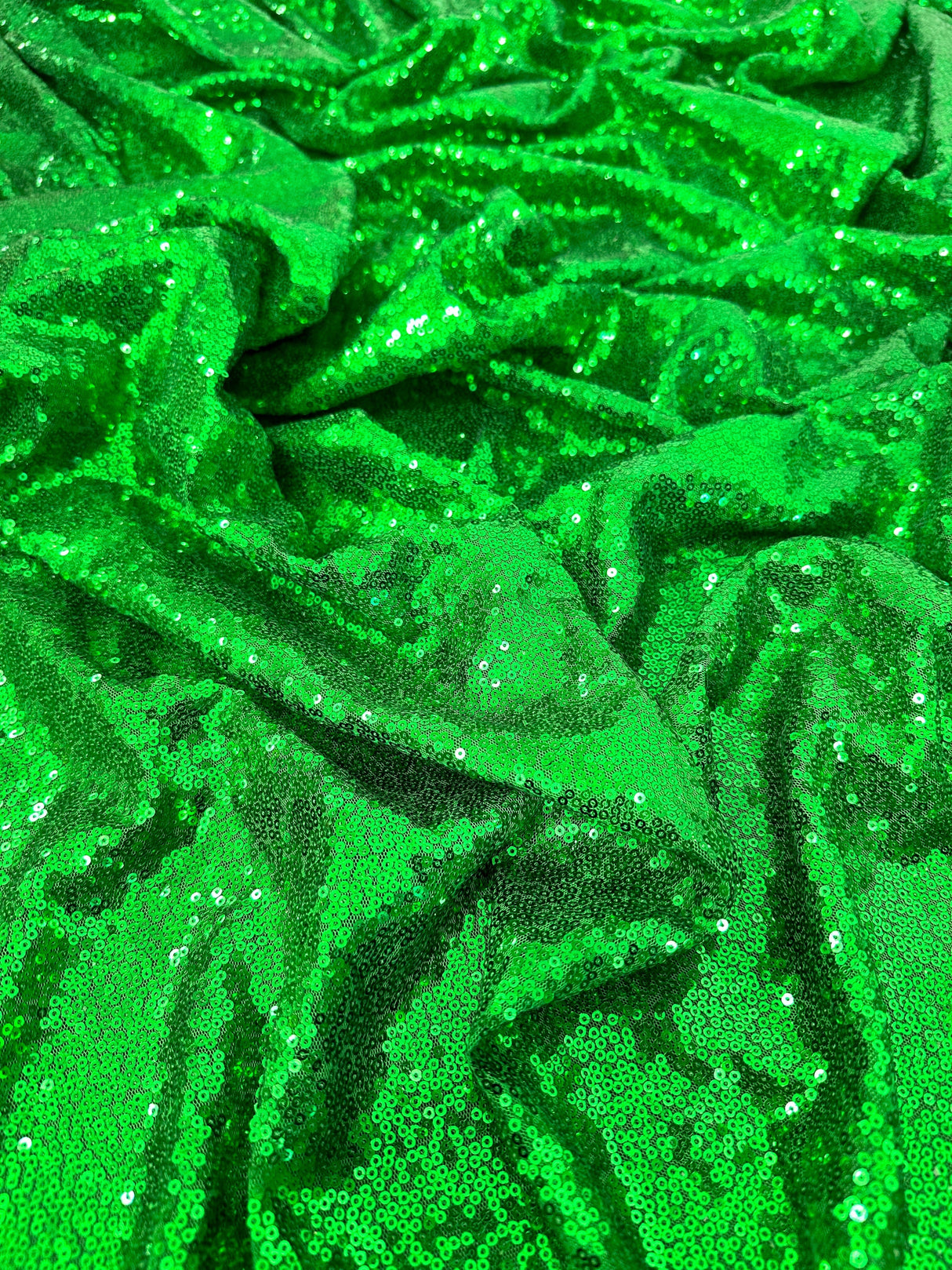 Stretch Sequin Mesh Bright Green