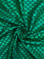 Green Mermaid Print Spandex Fabric - Green Mermaid Print, 58"/60" Width (1 Yard)