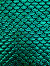 Green Mermaid Print Spandex Fabric - Green Mermaid Print, 58"/60" Width (1 Yard)