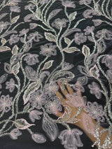 3D Floral Tulle Beaded Lace Mesh Baby Pink