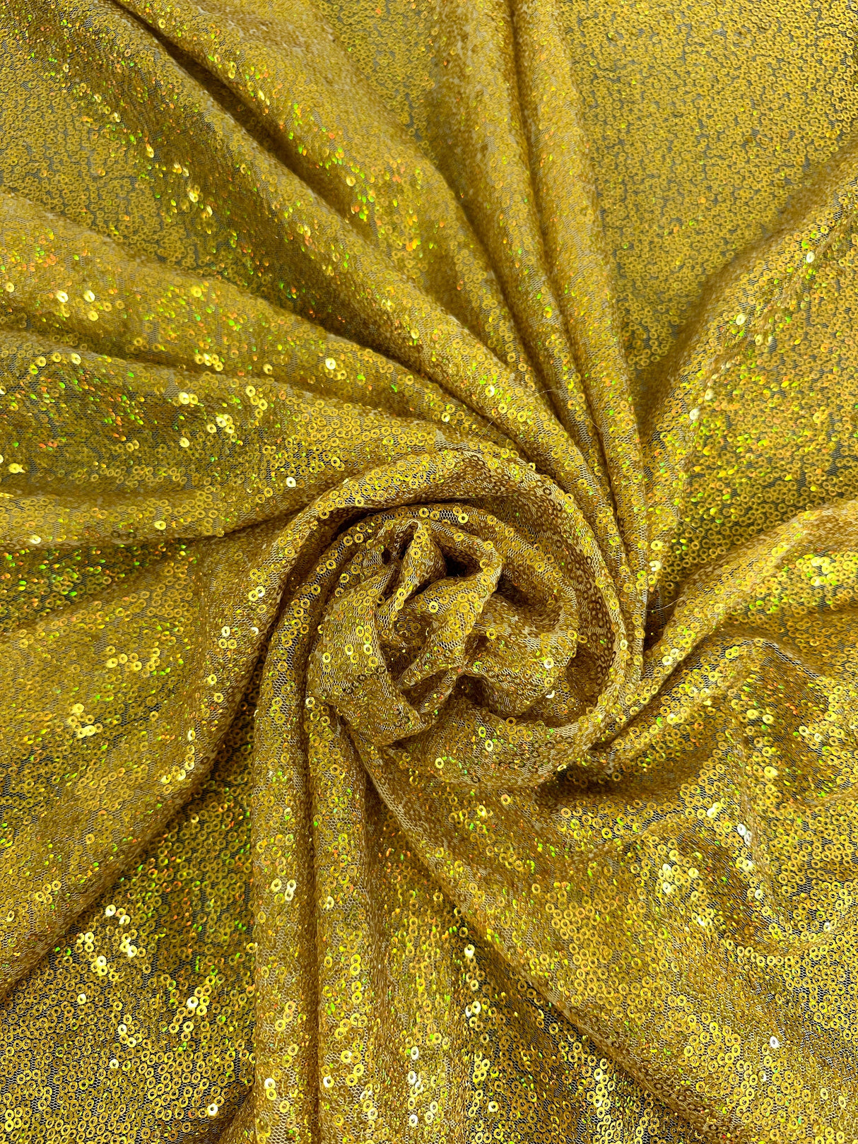 Stretch Sequin Mesh Gold