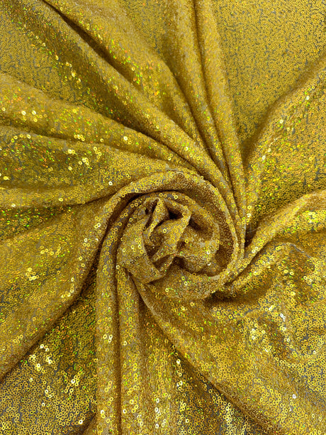 Stretch Sequin Mesh Gold