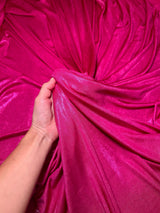 Shiny Foiled Jersey Knit Hot Pink