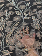 Peach 3D Floral Tulle Beaded Lace Mesh