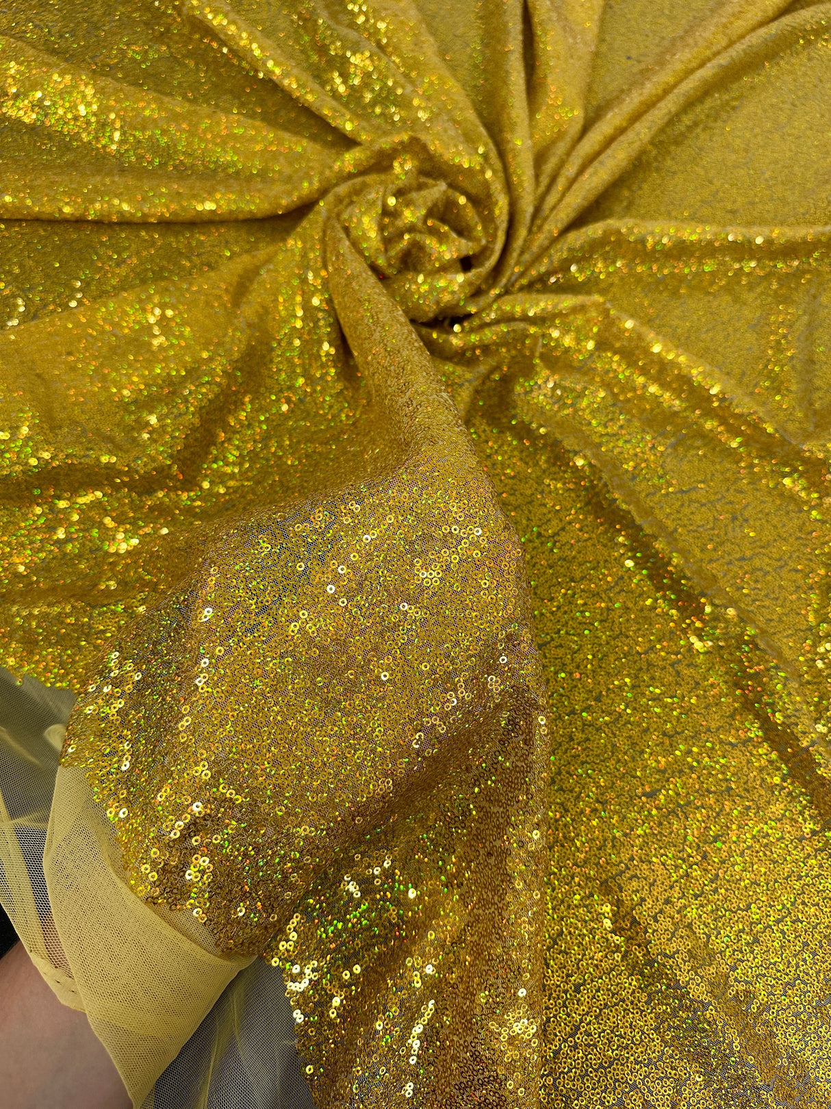 Stretch Sequin Mesh Gold