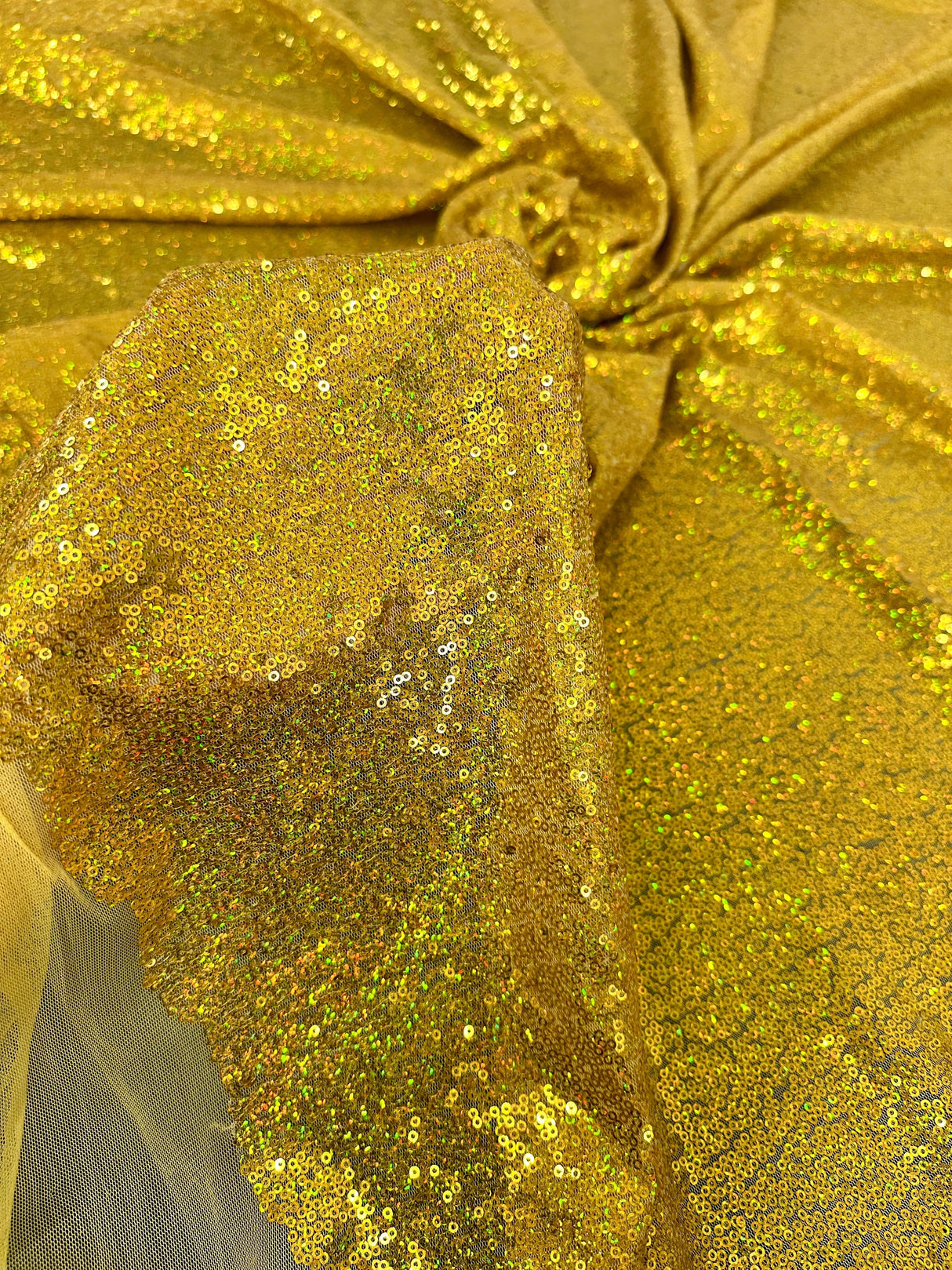 Stretch Sequin Mesh Gold