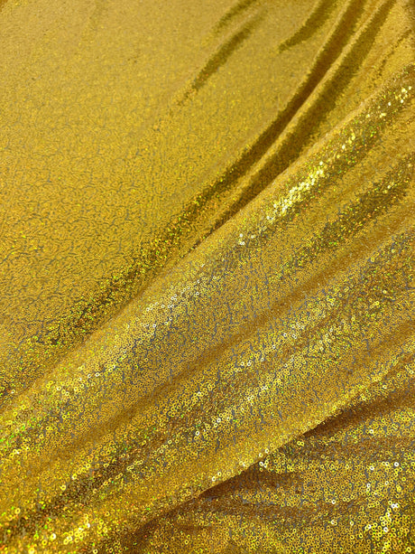Stretch Sequin Mesh Gold
