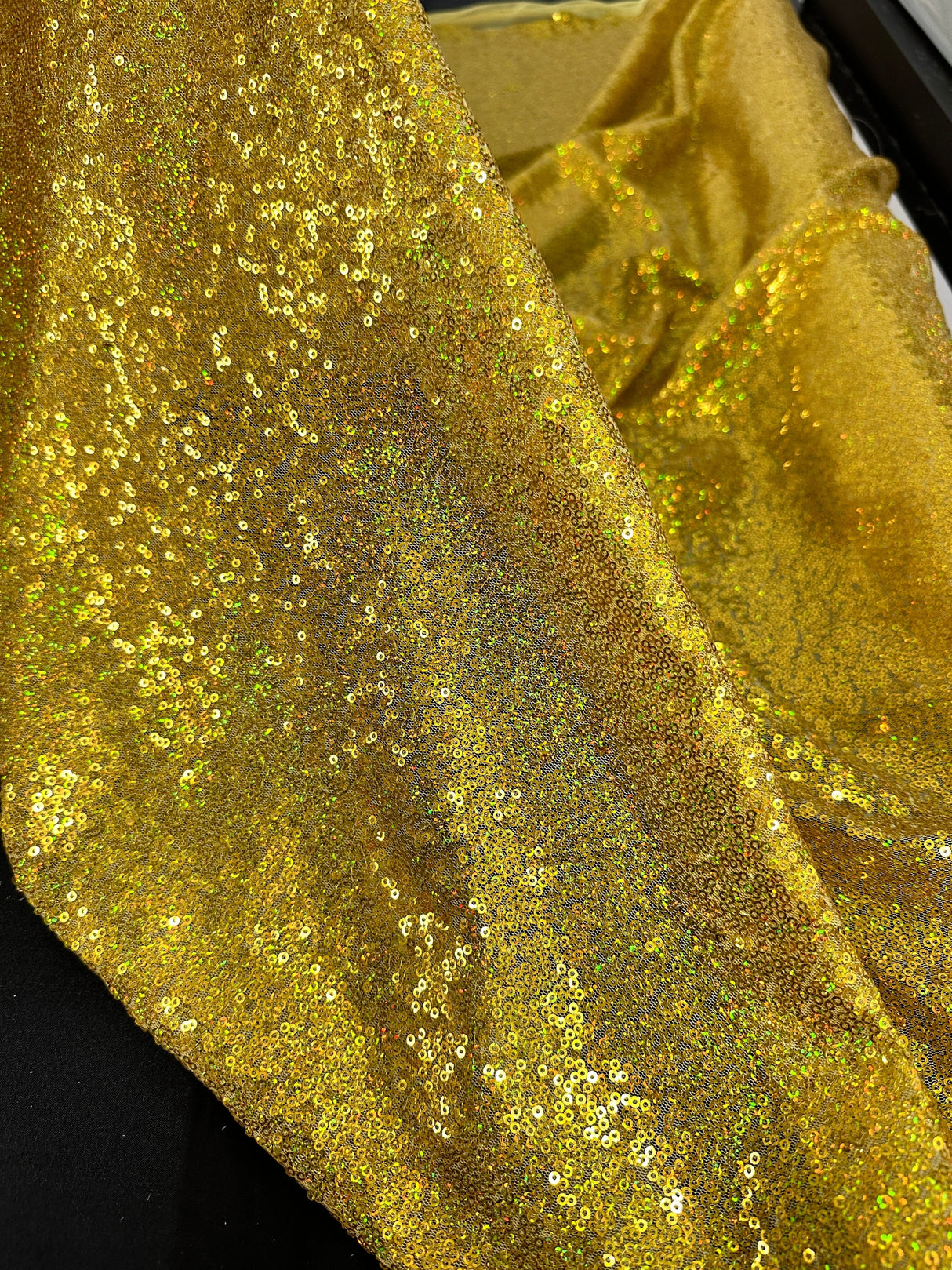 Stretch Sequin Mesh Gold
