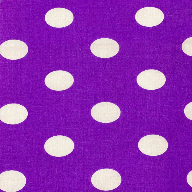 Big Polka Dot Printed Poly Cotton Fabric - 65% Cotton 35% Polyester, 1" Polka Dots, 59" Width (1 Yard)
