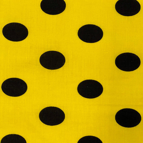 Poly Cotton Fabric Big Polka Dot Print