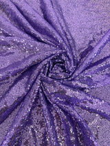 Stretch Sequin on Mesh Lavender