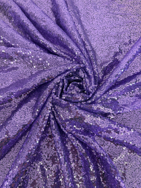 Stretch Sequin on Mesh Lavender