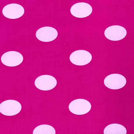 Big Polka Dot Printed Poly Cotton Fabric - 65% Cotton 35% Polyester, 1" Polka Dots, 59" Width (1 Yard)