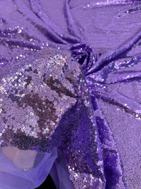 Stretch Sequin on Mesh Lavender