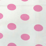 Big Polka Dot Printed Poly Cotton Fabric - 65% Cotton 35% Polyester, 1" Polka Dots, 59" Width (1 Yard)