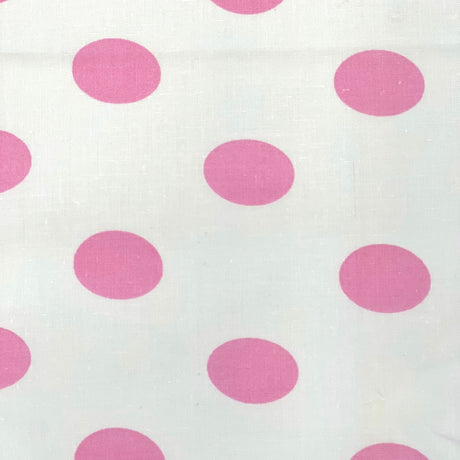 Big Polka Dot Printed Poly Cotton Fabric - 65% Cotton 35% Polyester, 1" Polka Dots, 59" Width (1 Yard)