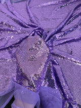 Stretch Sequin on Mesh Lavender