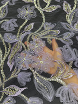 3D Floral Beaded Lace Mesh