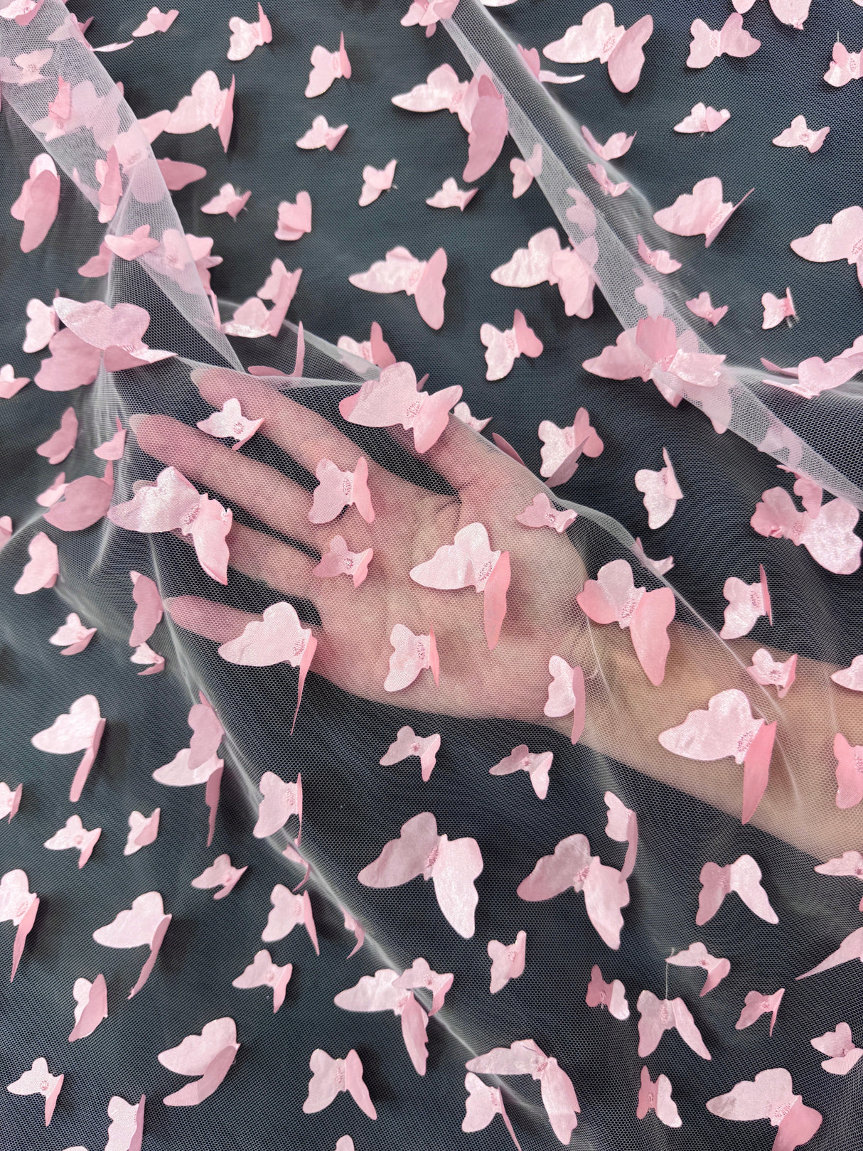 3D Butterfly Lace in Blush Pink