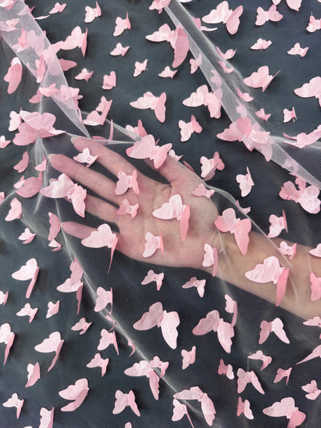 3D Butterfly Lace in Blush Pink