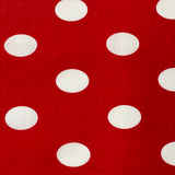 Big Polka Dot Printed Poly Cotton Fabric - 65% Cotton 35% Polyester, 1" Polka Dots, 59" Width (1 Yard)
