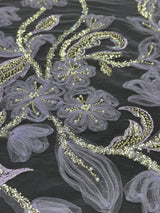 3D Floral Beaded Lace Mesh