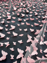 3D Butterfly Lace in Blush Pink