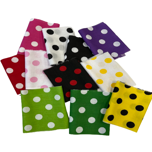 Poly Cotton Fabric Big Polka Dot Print