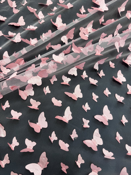 3D Butterfly Lace in Blush Pink