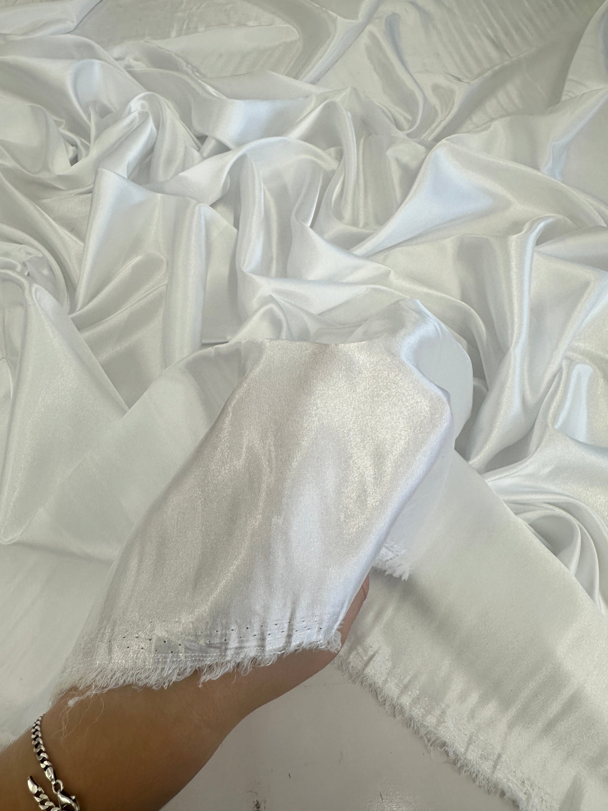 Off White Luxury Silky Stretch Satin