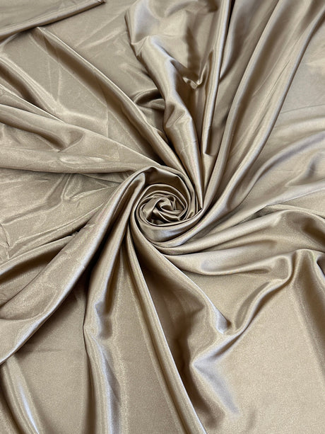 Khaki-Gold Luxury Silky Stretch Satin