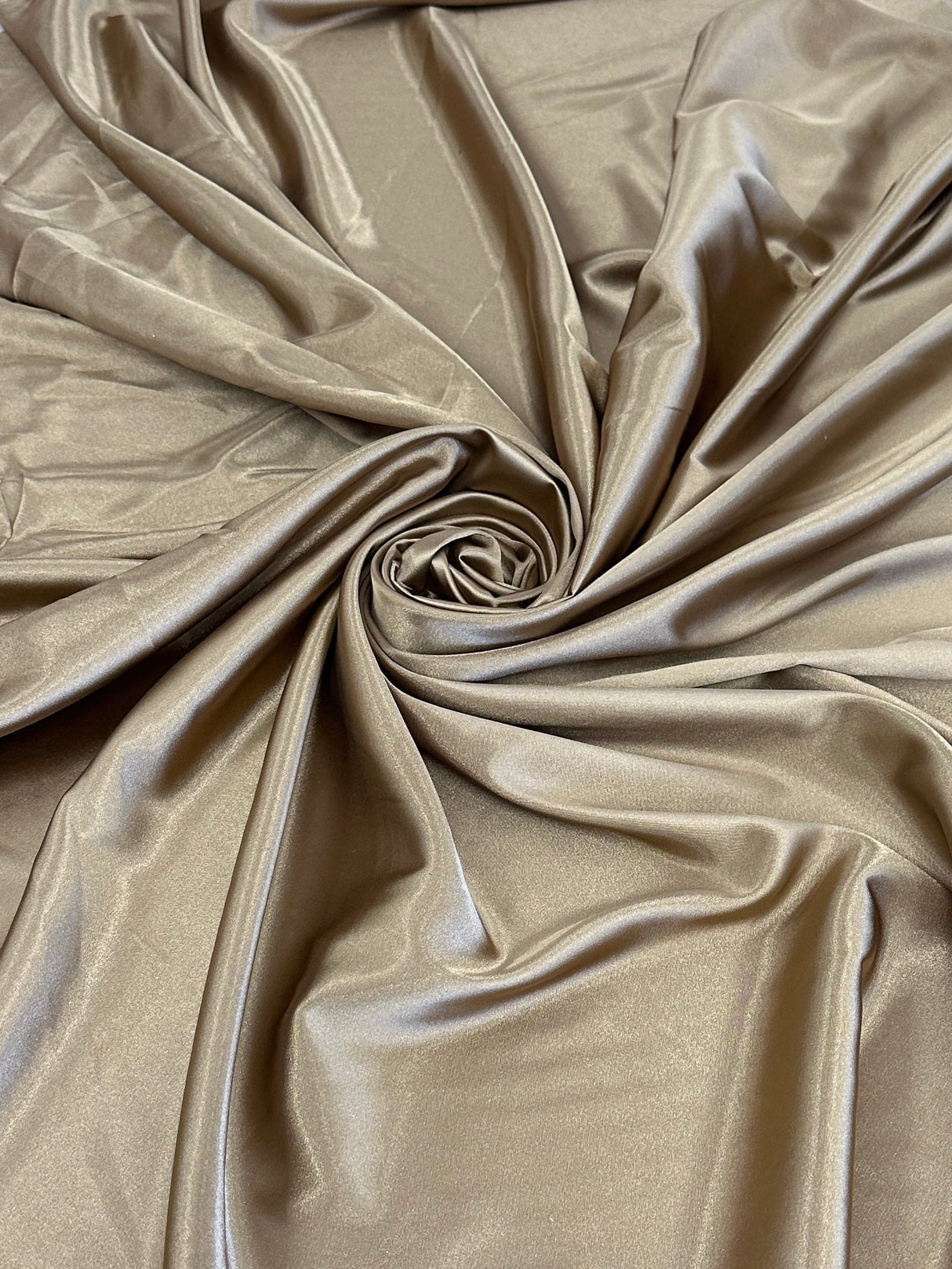 Khaki-Gold Luxury Silky Stretch Satin