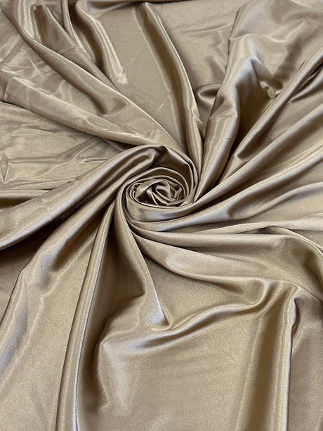 Khaki-Gold Luxury Silky Stretch Satin