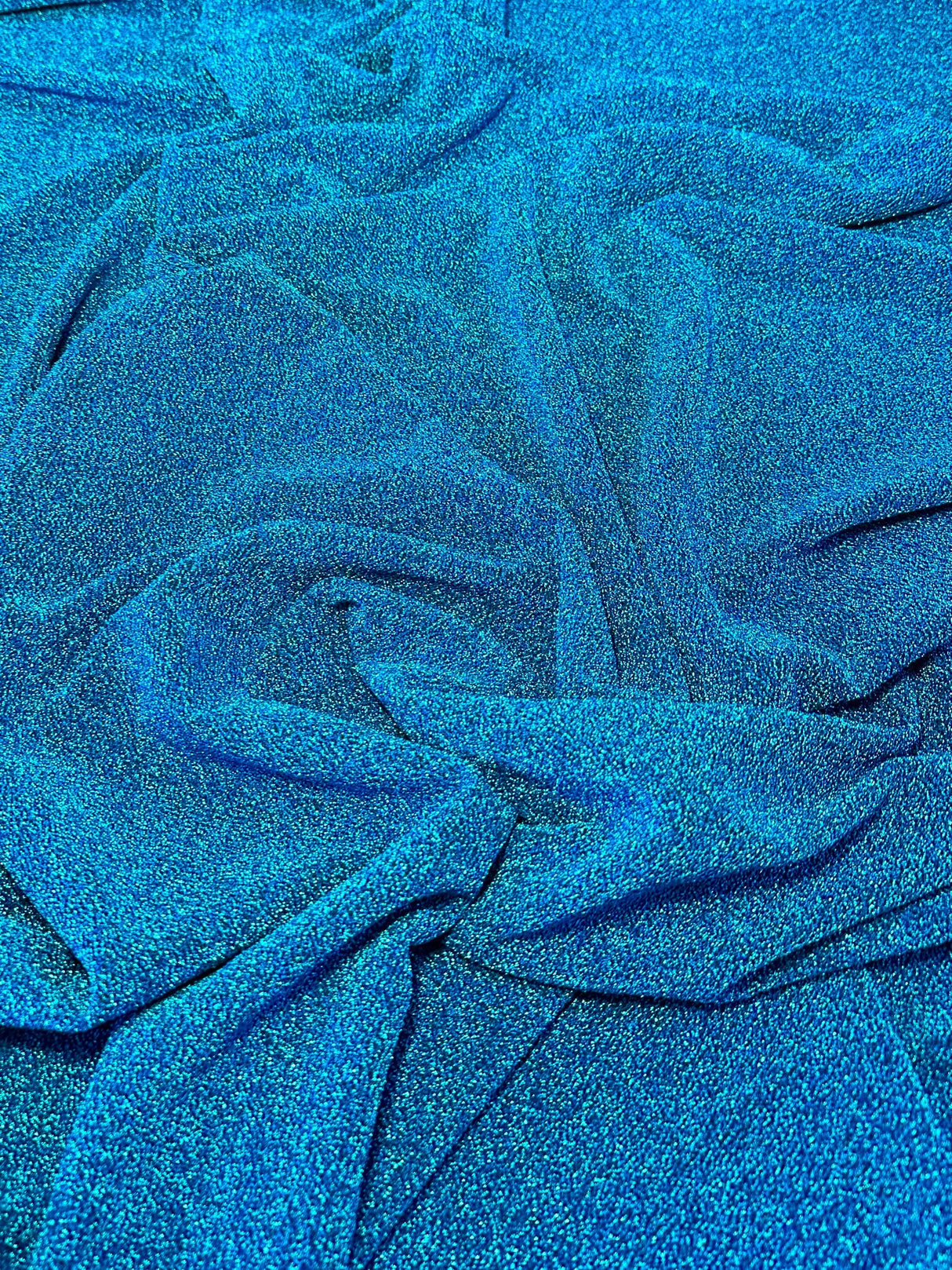 Turquoise Glitter Lurex Jersey
