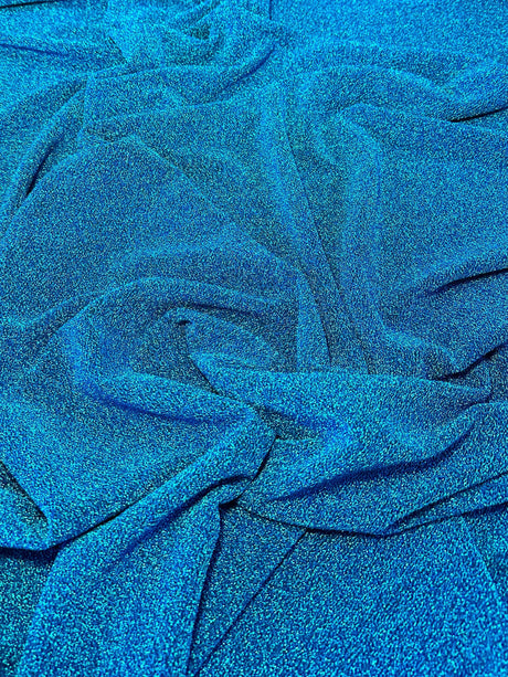 Turquoise Glitter Lurex Jersey