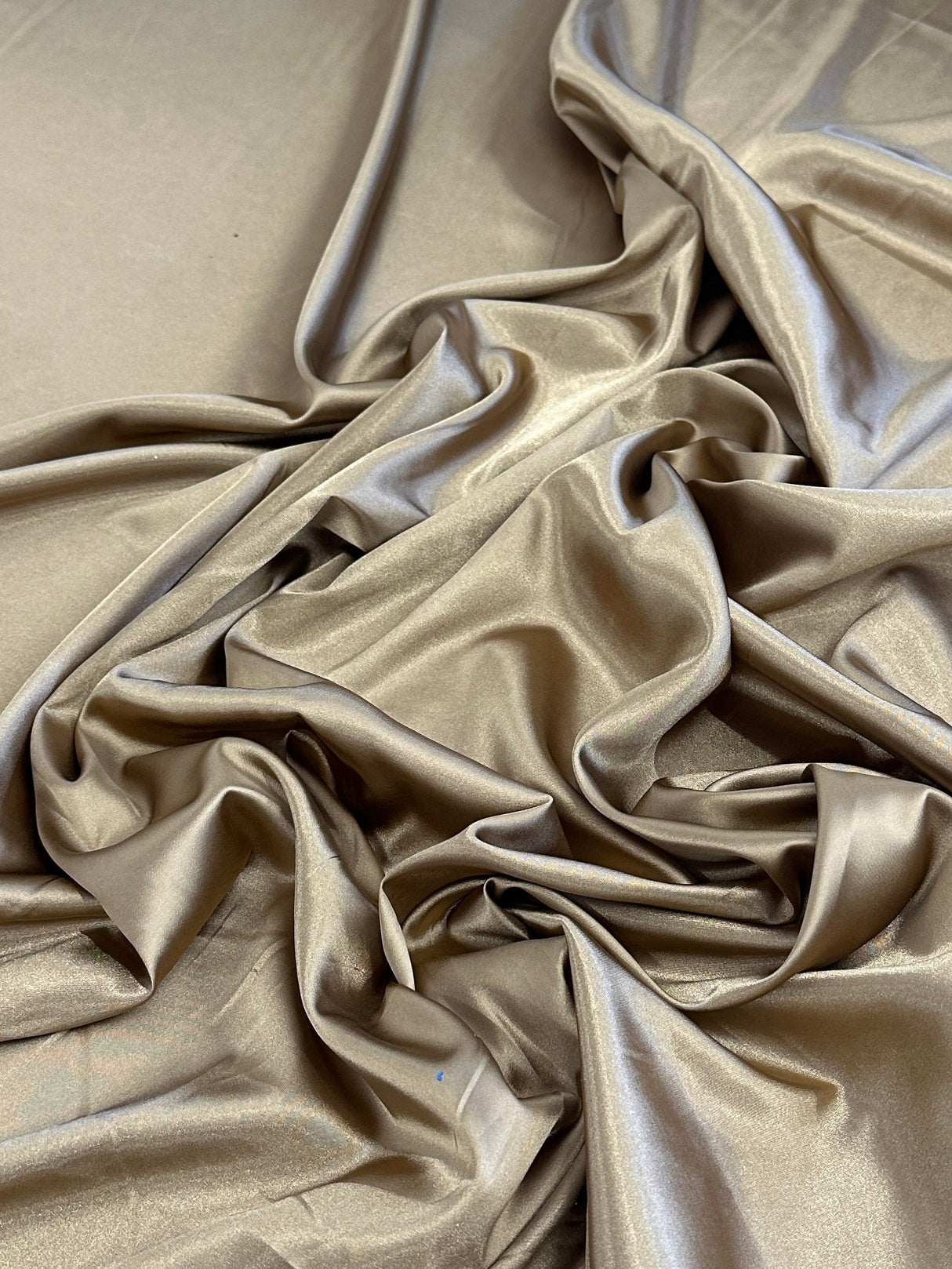 Khaki-Gold Luxury Silky Stretch Satin