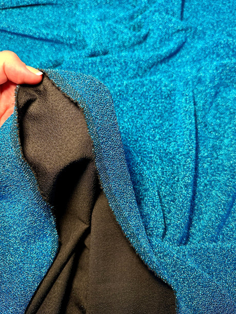 Turquoise Glitter Lurex Jersey
