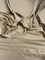 Khaki-Gold Luxury Silky Stretch Satin
