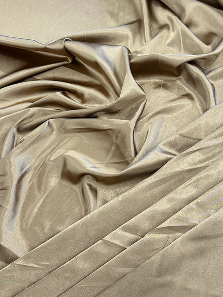 Khaki-Gold Luxury Silky Stretch Satin