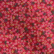 Yellow Blue Green Mini Flower on Red Poly Cotton Fabric