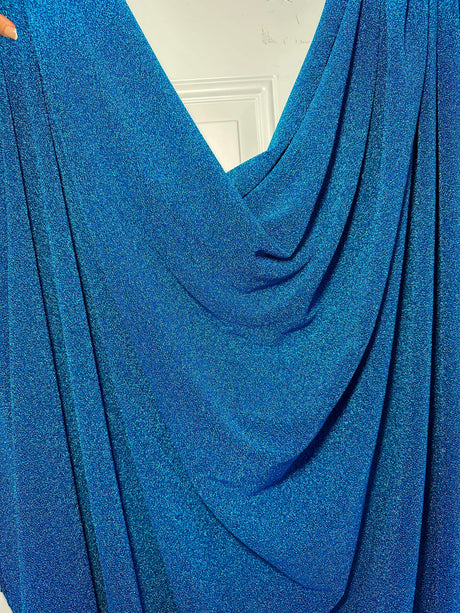 Turquoise Glitter Lurex Jersey